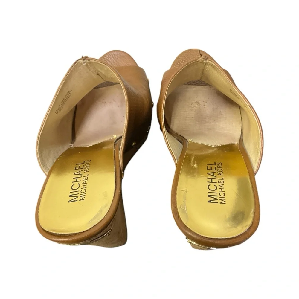 ✨ Michael Kors‎ Leather Studded Cork Wedge Sandals | Women’s 7.5M
